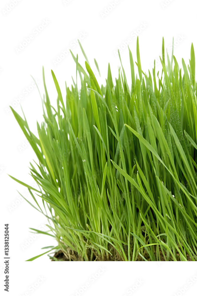 Obraz premium green wheatgrass on white