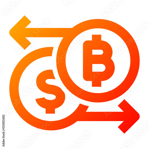 Exchange Icon. Exchange, Trade, Swap, Transfer, Convert, Currency, Transaction, Rate. Vector Icon Illustration