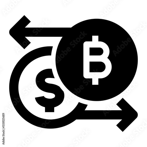 Exchange Icon. Exchange, Trade, Swap, Transfer, Convert, Currency, Transaction, Rate. Vector Icon Illustration