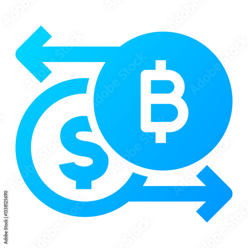 Exchange Icon. Exchange, Trade, Swap, Transfer, Convert, Currency, Transaction, Rate. Vector Icon Illustration