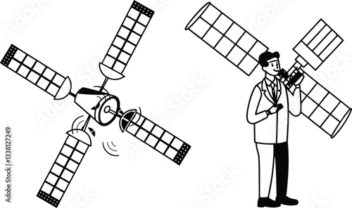 wind turbine and a man