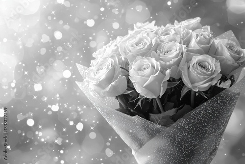 Beautiful bouquet of roses. AI.