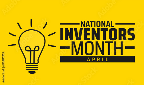 National inventors month geometric shape pattern background banner or poster design template. observed every year in  April. Holiday concept. Use to any Template, card, poster, placard, template.