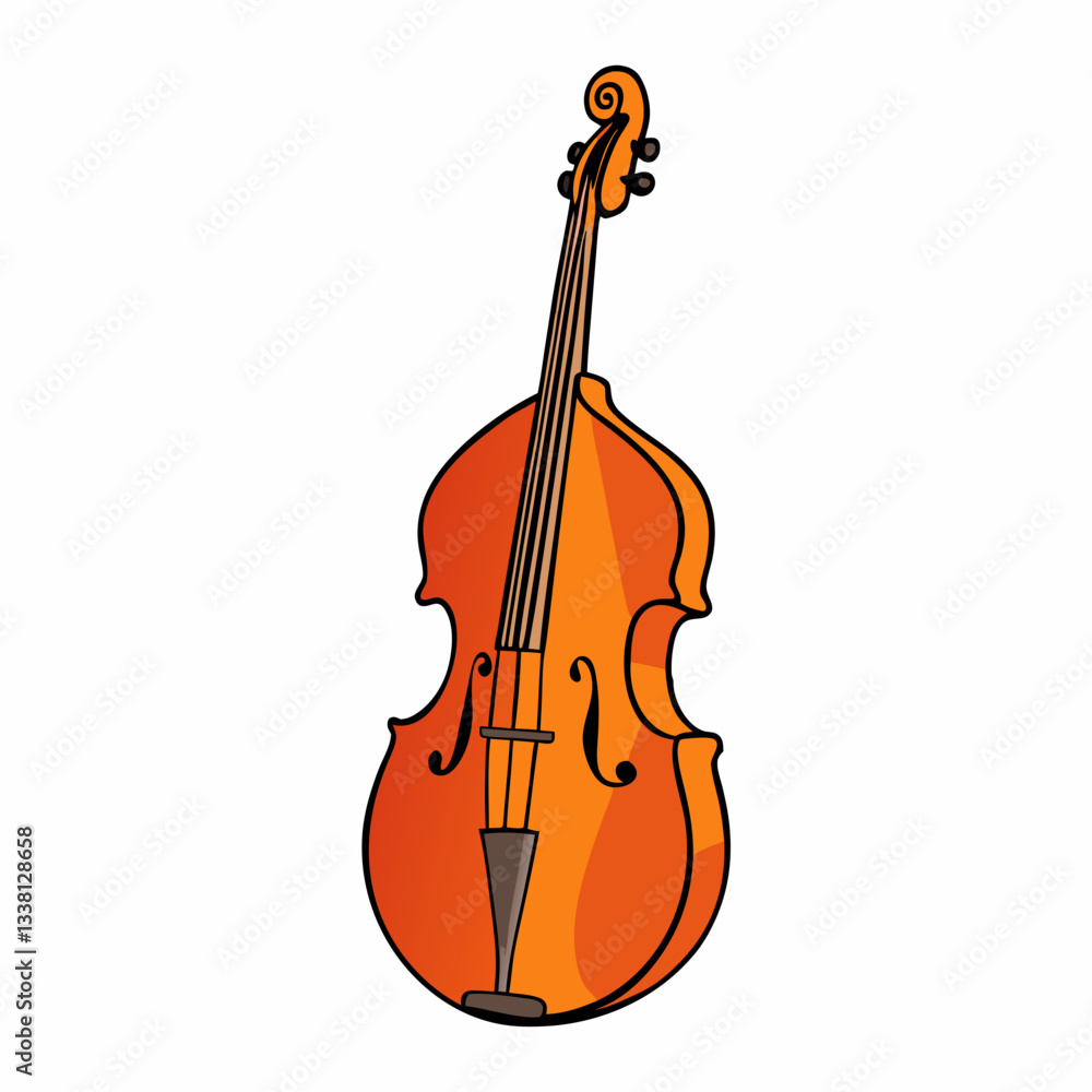 Fototapeta premium double bass isolated on white