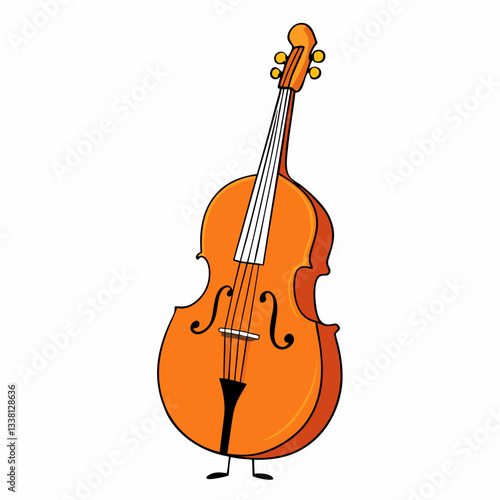 double bass isolated on white