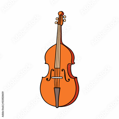 double bass isolated on white