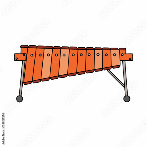 wooden marimba isolated on white