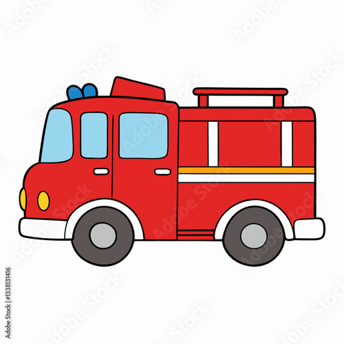 fire truck isolated on white