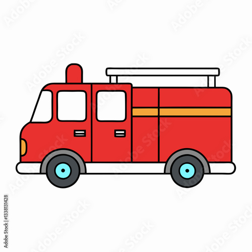 fire truck isolated on white