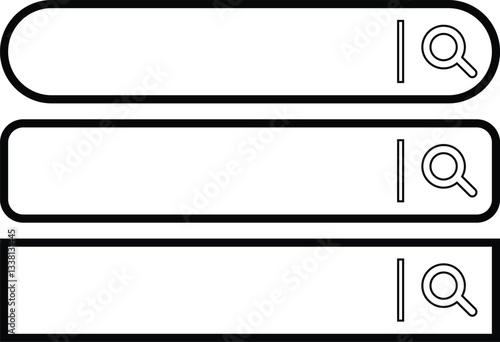 Search Bar Template icon set, search experience concept. Magnifying Glass, searched navigator icon of elements for design interface of website User Interface Web, App, Software. Ready Search or mobile