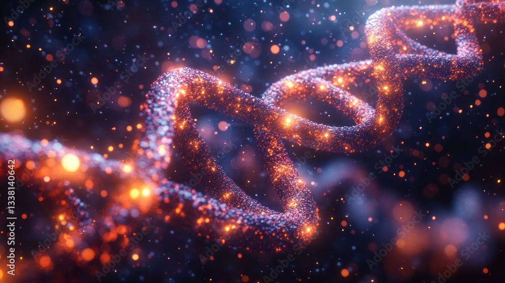 Glowing DNA Helix: A Microscopic Universe Glowing DNA Helix: A Microscopic Universe