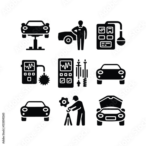 car repair service icon with wrench Car service & garage Car service icon set with editable stroke and white background. Auto service, car repair icon set. Car car icon Car service