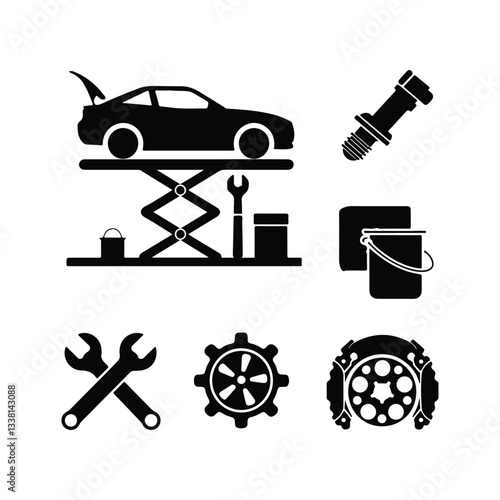 car repair service icon with wrench Car service & garage Car service icon set with editable stroke and white background. Auto service, car repair icon set. Car car icon Car service