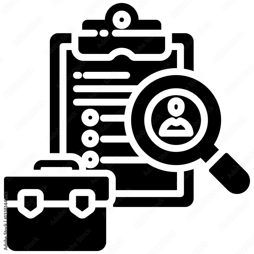 Search Employee icon in Glyph Style. Simple Vector Design. Simple Vector Glyph Icon Search Employee icon in Glyph Style. Simple Vector Design. Simple Vector Glyph Icon