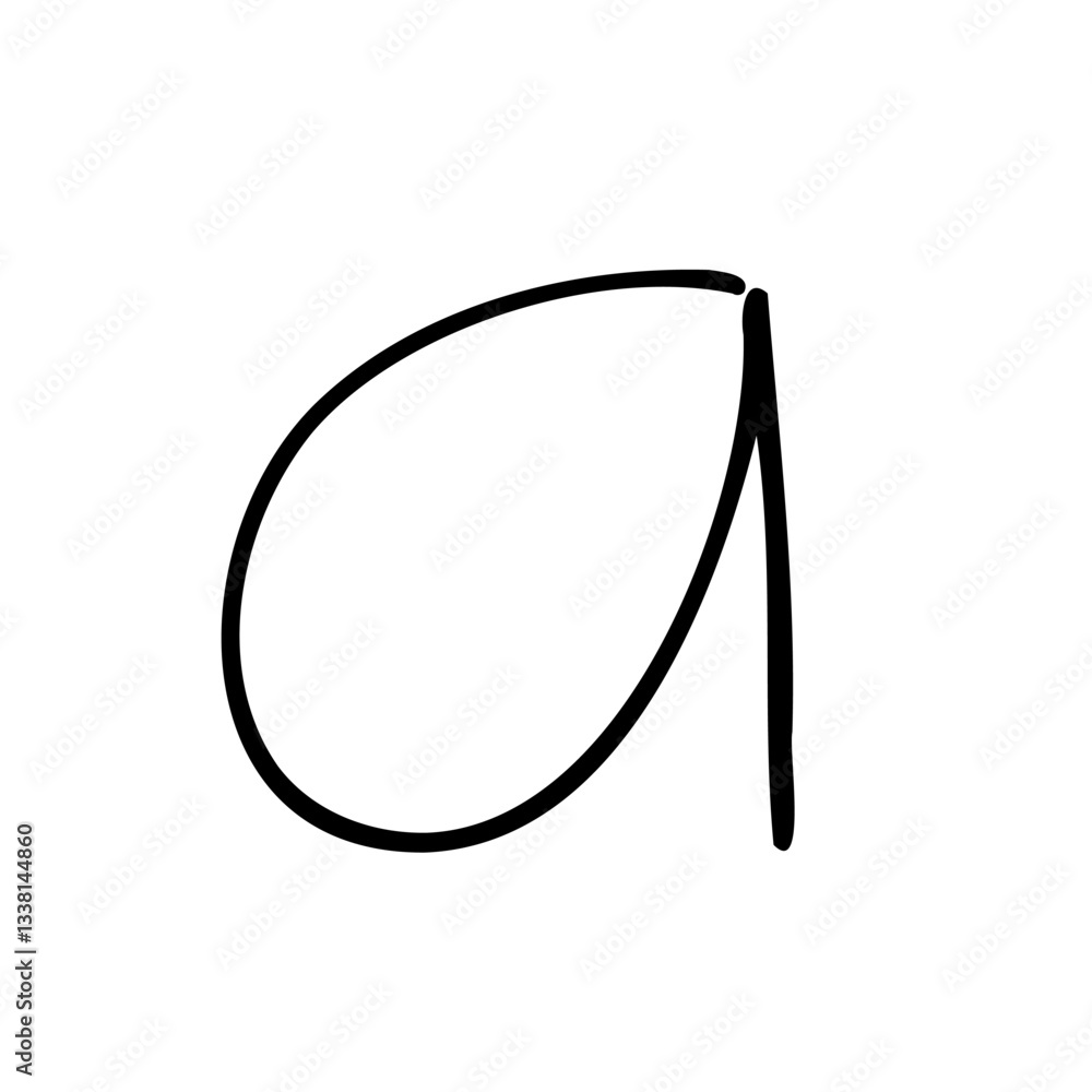 Slim letter A of latin english language. Black font symbol in hand drawn doodle style. Vector illustration isolated on white background. For presentation, logo, branding, font, education. Slim letter A of latin english language. Black font symbol in hand drawn doodle style. Vector illustration isolated on white background. For presentation, logo, branding, font, education.