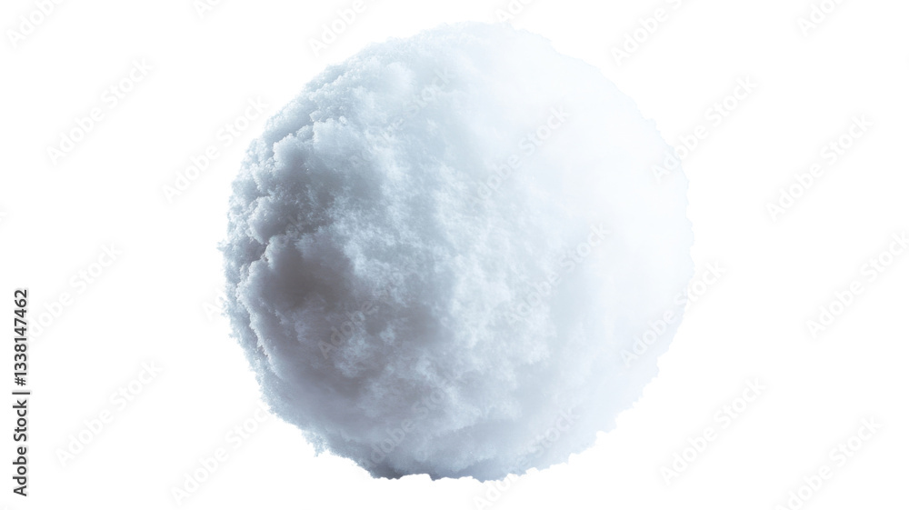Fototapeta premium White fluffy sphere of clouds floating on transparent background