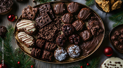 An Assortment Of Delicious Chocolate Christmas Treats