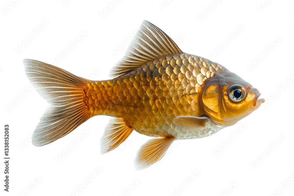 Gold fish swimming in a tank, isolated Gold fish swimming in a tank, isolated