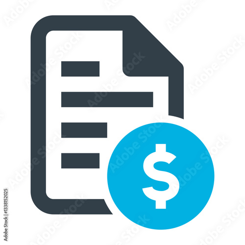 Invoice Icon. Invoice, Bill, Payment, Receipt, Transaction, Amount, Order, Record. Vector Icon Illustration