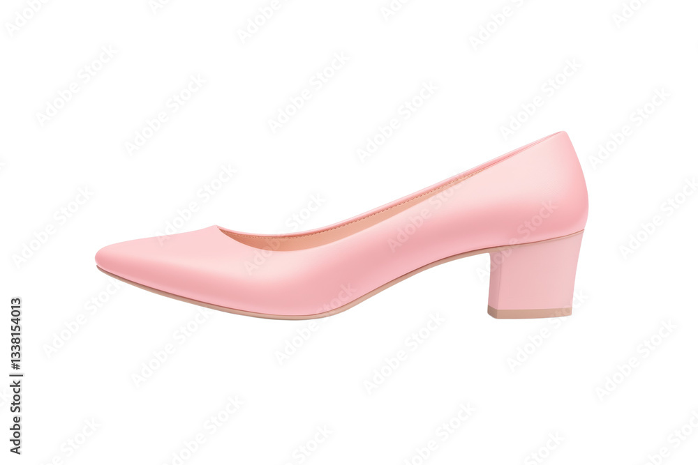 Pink high heel shoe with a pointed toe, isolated Pink high heel shoe with a pointed toe, isolated