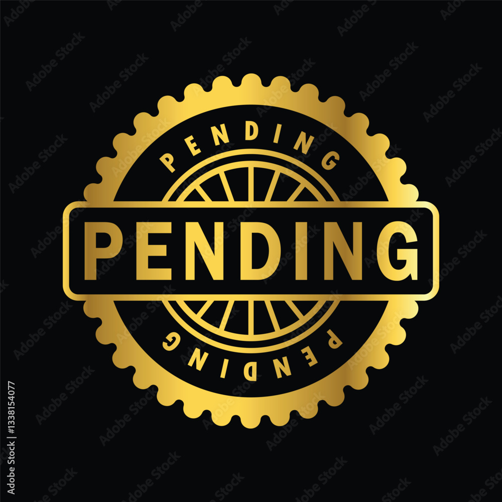 gold color pending rubber stamp, icon, flat, design, vector, illustrations, education, style, trendy, collections gold color pending rubber stamp, icon, flat, design, vector, illustrations, education, style, trendy, collections