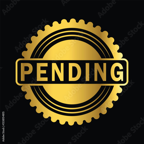 Obraz na płótnie gold color pending rubber stamp, icon, flat, design, vector, illustrations, educ