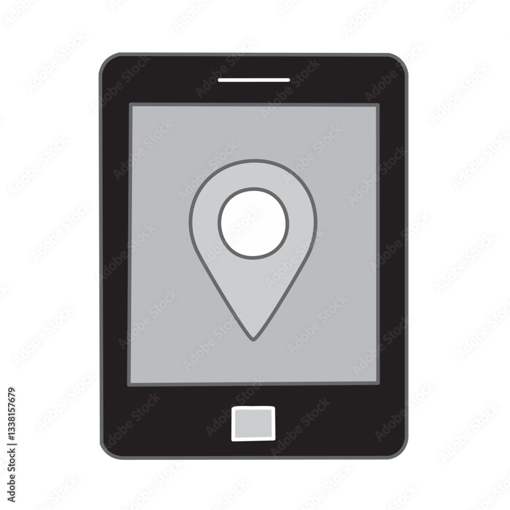 Tablet gps navigation app location search destination mapping pointer mobile technology concept Tablet gps navigation app location search destination mapping pointer mobile technology concept