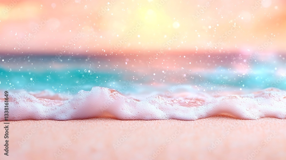 Obraz premium Abstract ocean waves beach sunrise texture background serene seascape calming viewpoint