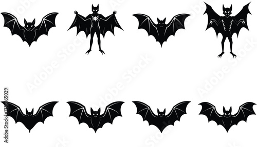 Bat Vector Shilhouette Bundle set