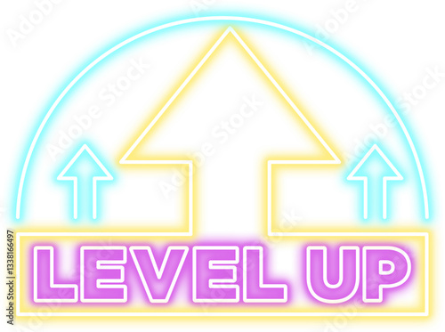 Level Up Neon Sign Icon