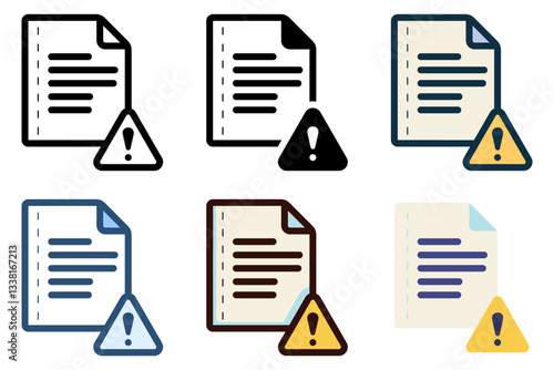 document with warning sign icon vector illustration