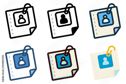 employment contract profile document icon vector illustration