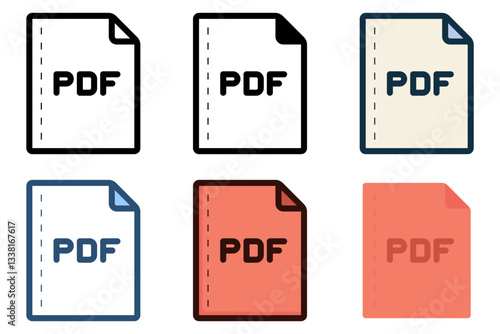 pdf document file icon vector illustration