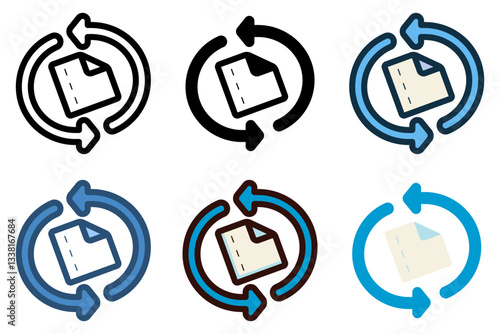 reuse arrows document icon vector illustration