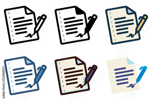 signing document icon vector illustration