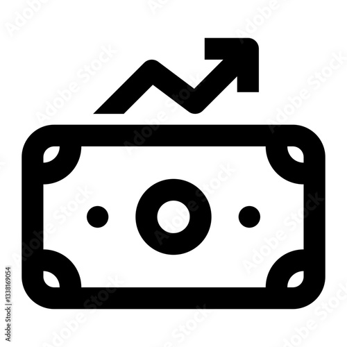 Profit Icon. Profit, Gain, Revenue, Earnings, Growth, Investment, Return, Income. Vector Icon Illustration