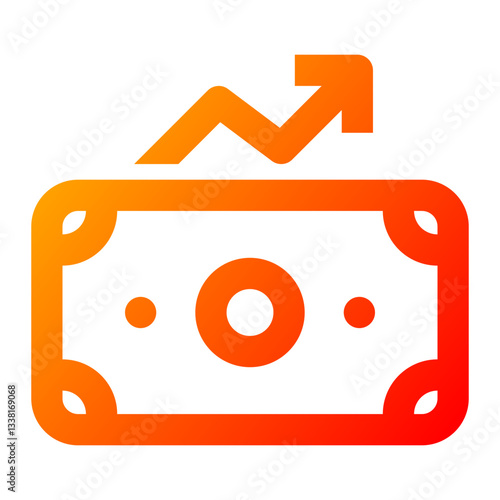 Profit Icon. Profit, Gain, Revenue, Earnings, Growth, Investment, Return, Income. Vector Icon Illustration