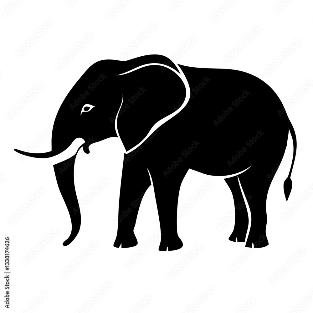 Obraz premium The icon of an elephant is ideal for wildlife themes.