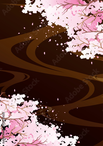 春の桜の花びら背景

