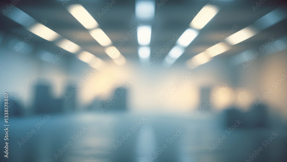 Abstract blurred factory and warehouse background for industry.