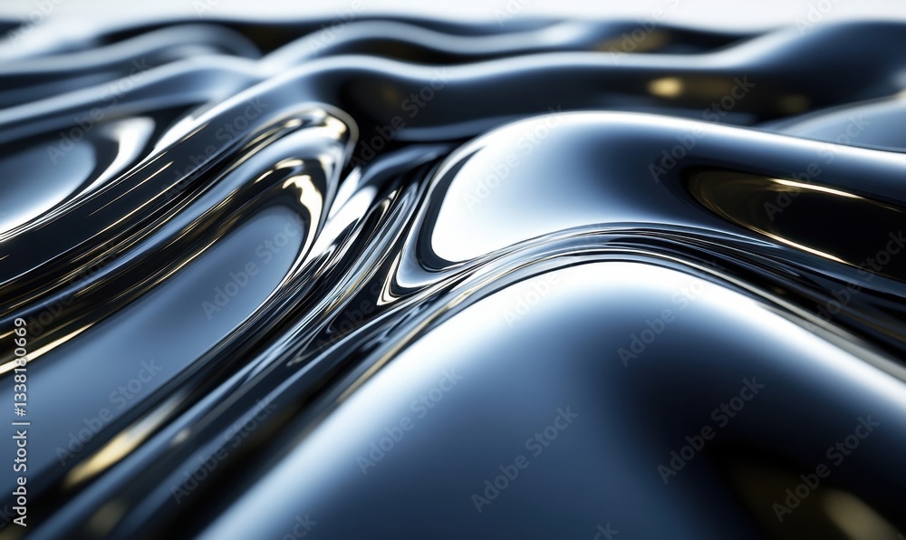 Liquid metal ripples, abstract background for design or illustration Liquid metal ripples, abstract background for design or illustration