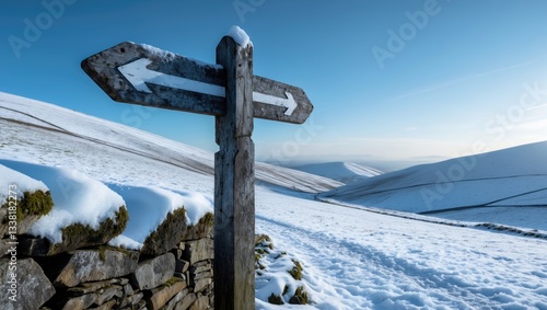 A winter ascent from above in the Dales photo