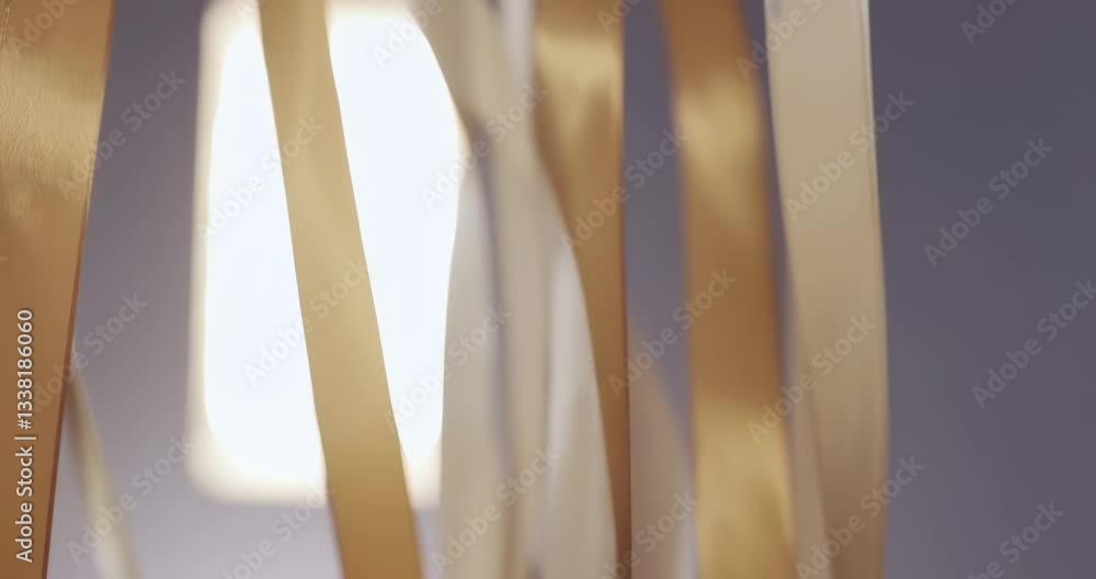 Anamorphic video of Minimalist abstract motion background, Flowing ribbon in soft gold Anamorphic video of Minimalist abstract motion background, Flowing ribbon in soft gold