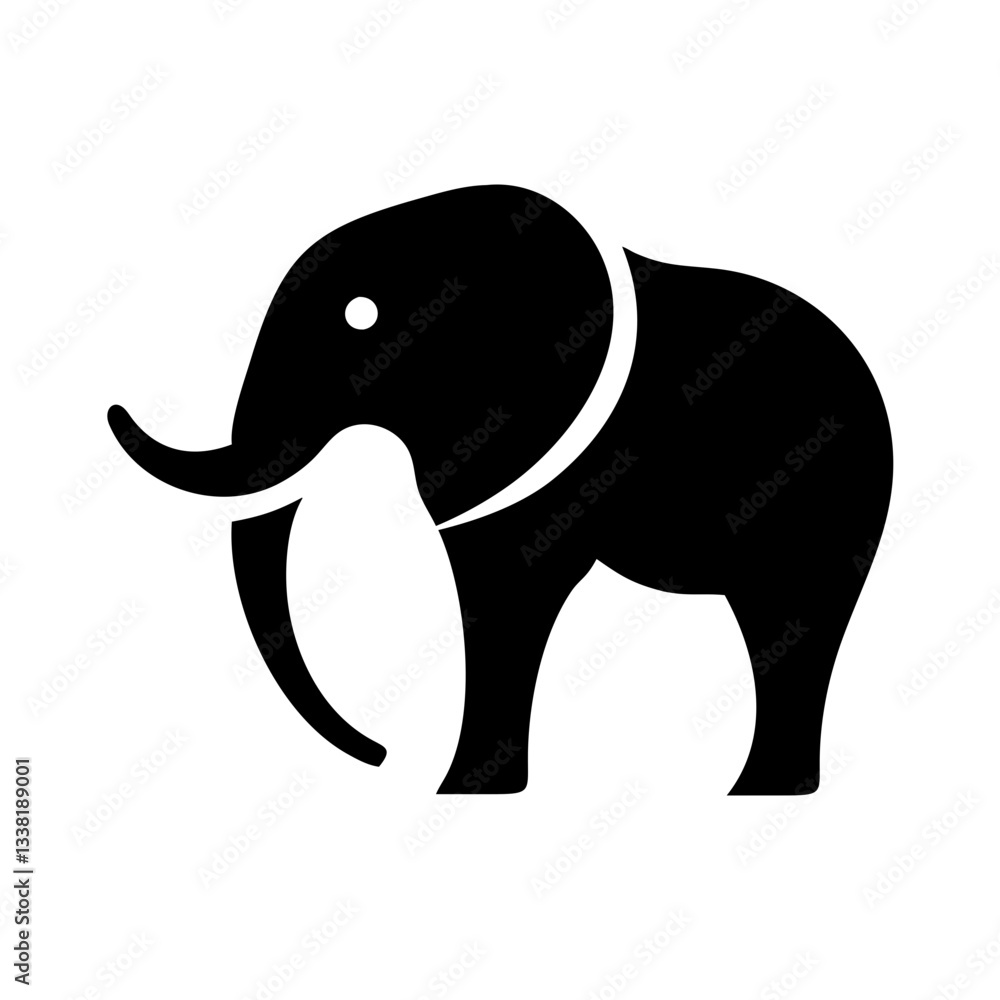Fototapeta premium A charming baby elephant in a simplified style, perfect for children's products.