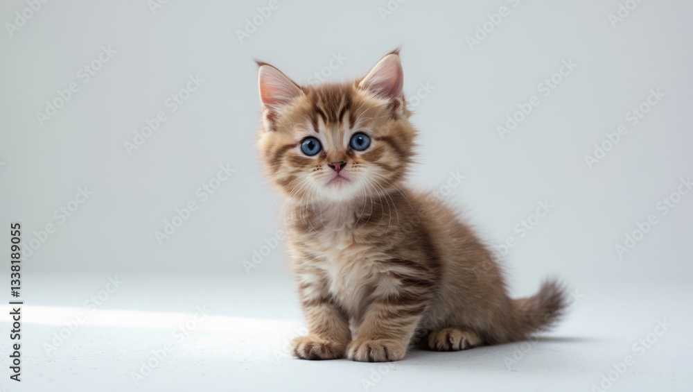 Small Scottish kitten with short legs. Isolated against a white backdrop. Small Scottish kitten with short legs. Isolated against a white backdrop.