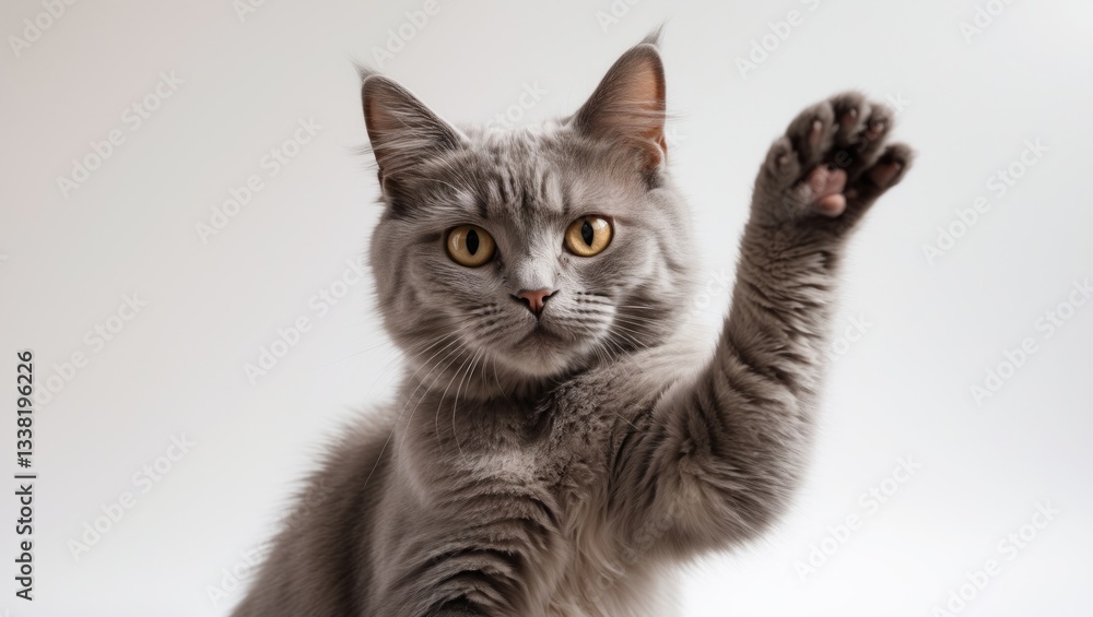 Obraz premium Young cat separated against a white background.