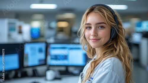 Free Download Confident Young Woman in a Modern Office Setting - GFXLoad