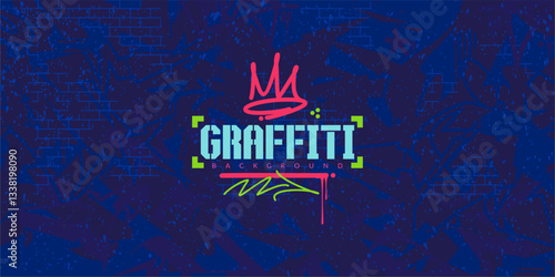 Cool Abstract Colorful Urban Street Art Graffiti Style Vector Illustration Background Template