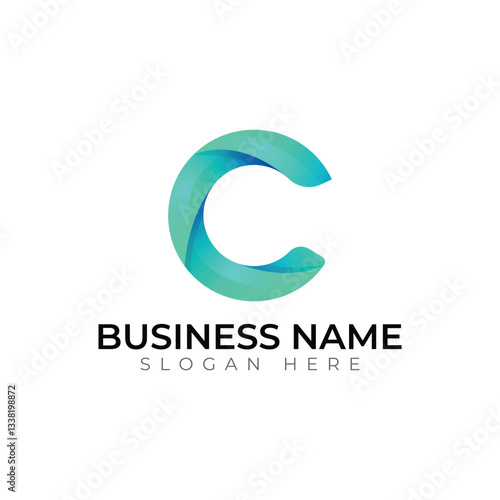 C letter abstract typography creative logo design