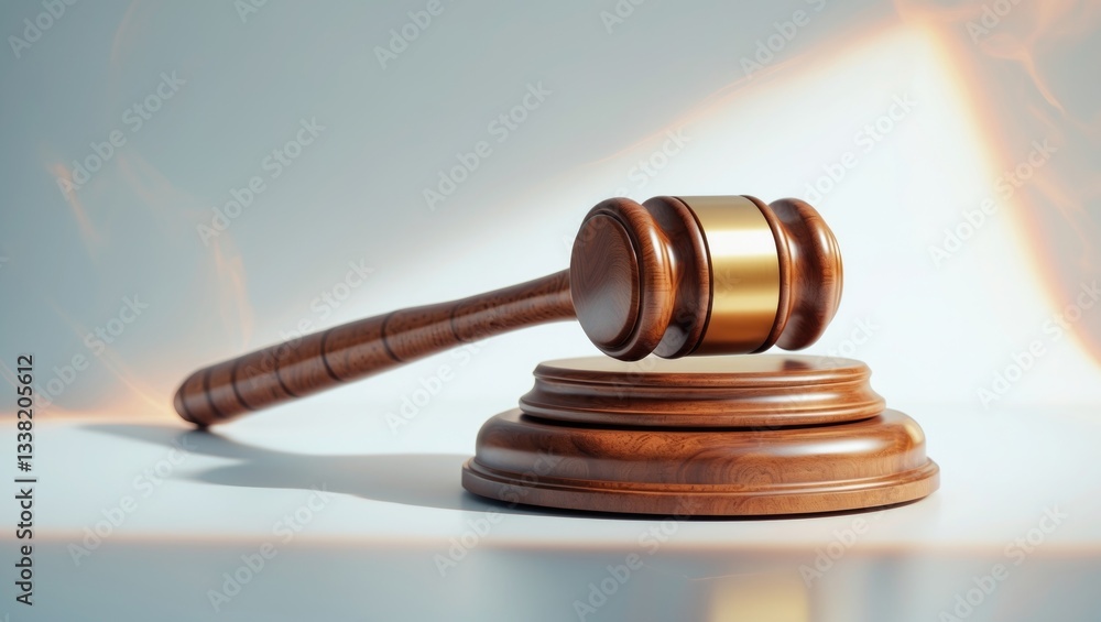 Obraz premium Gavel and sound block separated on background
